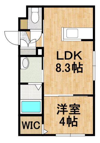 LIEN KITAHIROSHIMAIII(1LDK/4階)の間取り写真