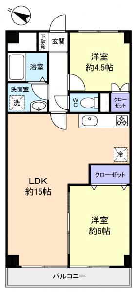 YS習志野台(2LDK/4階)の間取り写真