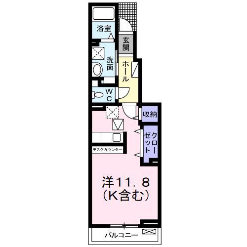オリーブ巴町(ワンルーム/1階)の間取り写真