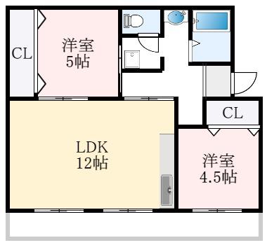 ヴィラナリー狭山2号棟(2LDK/3階)の間取り写真