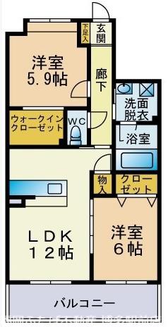 VALUE伊都(2LDK/2階)の間取り写真