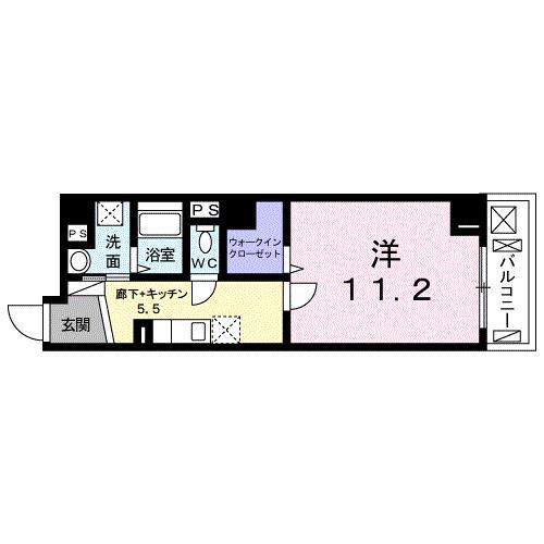 ヴィラ 鴻巣(1K/1階)の間取り写真