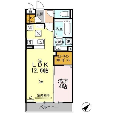 LSY52(1LDK/1階)の間取り写真