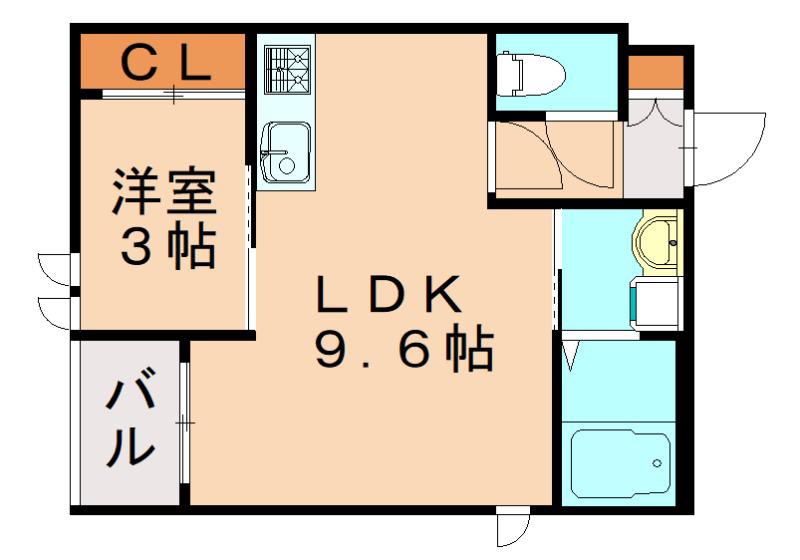 レガリスト戸畑(1LDK/1階)の間取り写真