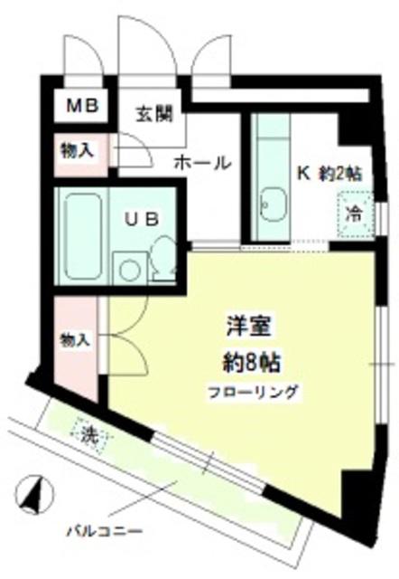 エフアイビル(1K/7階)の間取り写真