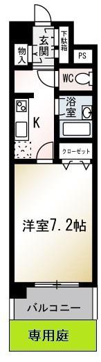 東武東上線 朝霞駅 徒歩10分 5階建 築25年(1K/1階)の間取り写真