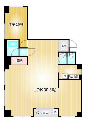 チサンマンション広小路(1LDK/10階)の間取り写真