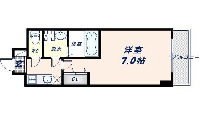 S-RESIDENCE高井田CENTRAL(1K/6階)の間取り写真