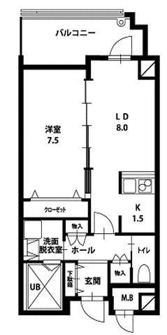 アルバ両国(1LDK/6階)の間取り写真