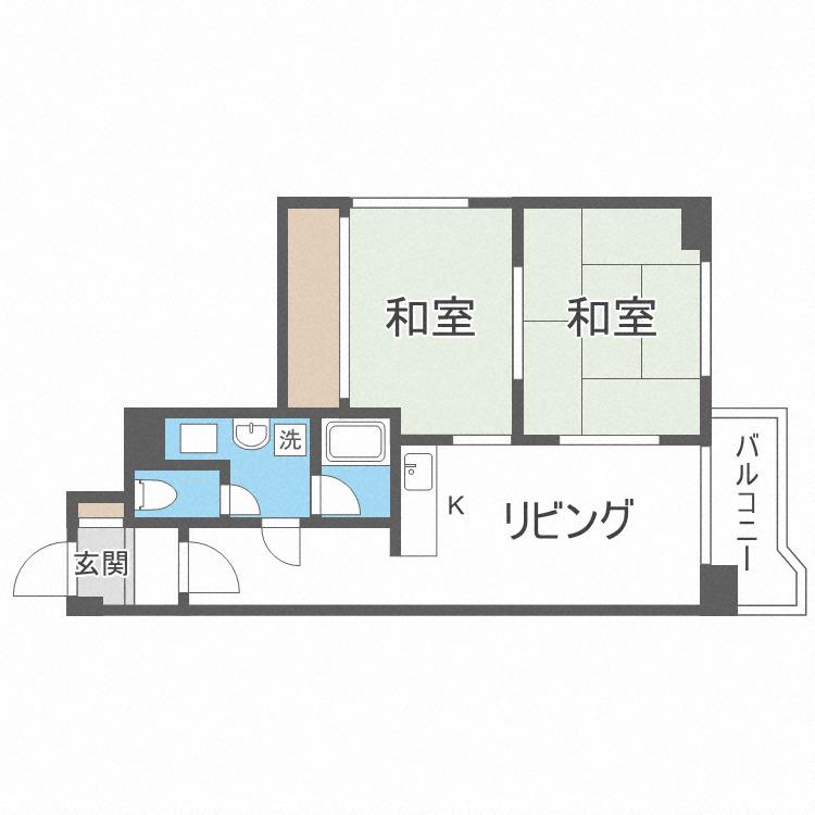 ドミールいけはた(2LDK/2階)の間取り写真