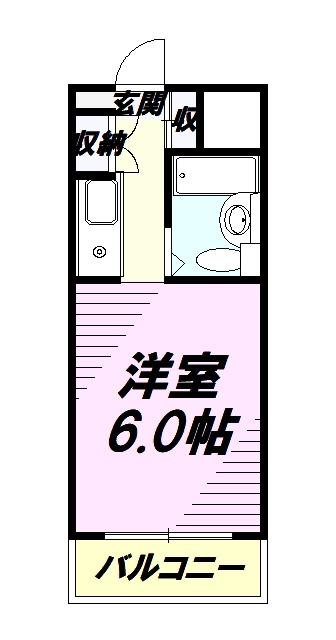 WAVE(ワンルーム/2階)の間取り写真