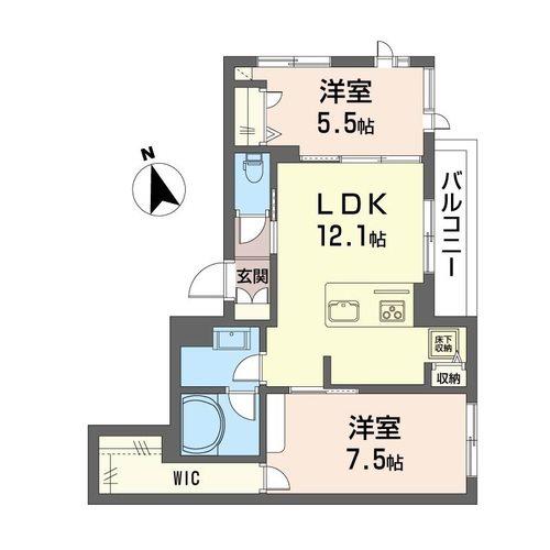 オーキッド(2LDK/1階)の間取り写真