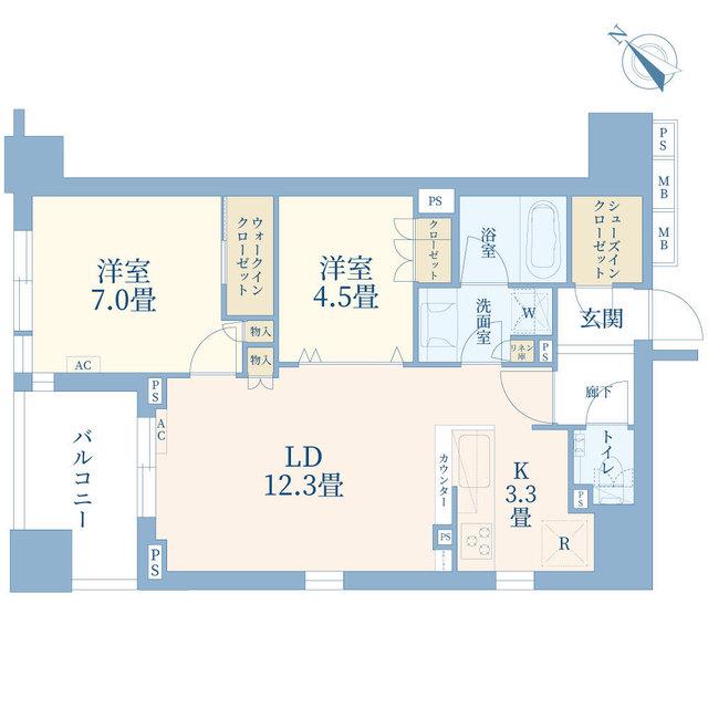 プライムスタイル東日本橋(2LDK/3階)の間取り写真