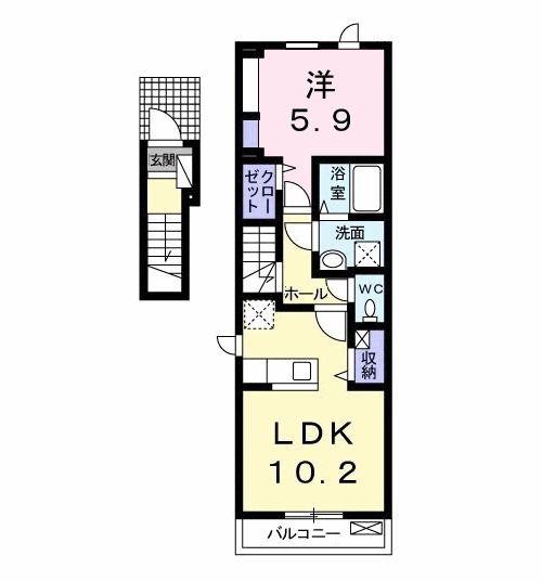 ヴィオラI(1LDK/2階)の間取り写真