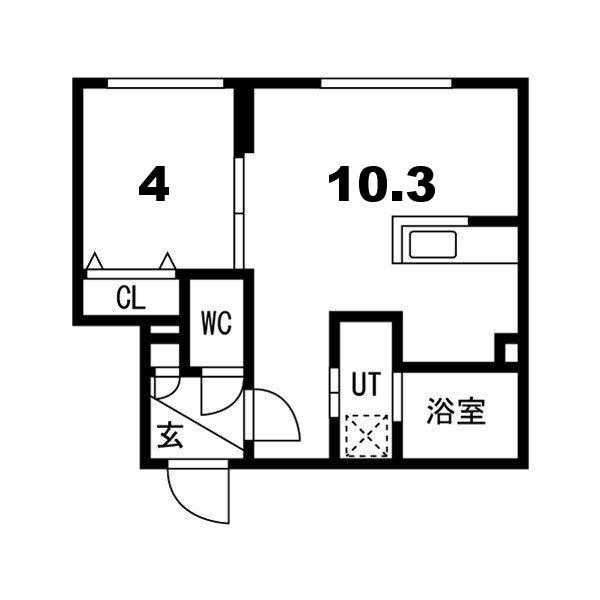 グラシオン(1LDK/1階)の間取り写真