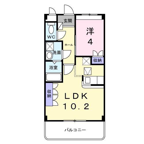 ひまわりII(1LDK/1階)の間取り写真