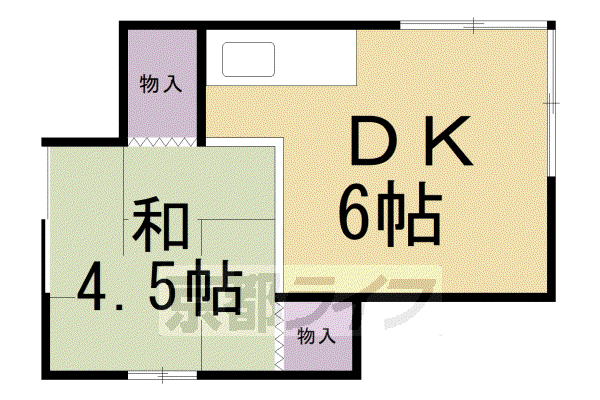 牧定荘(1DK/2階)の間取り写真