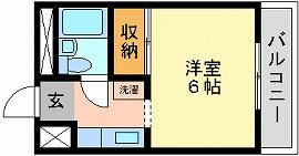 津倉さつきマンション(1K/3階)の間取り写真