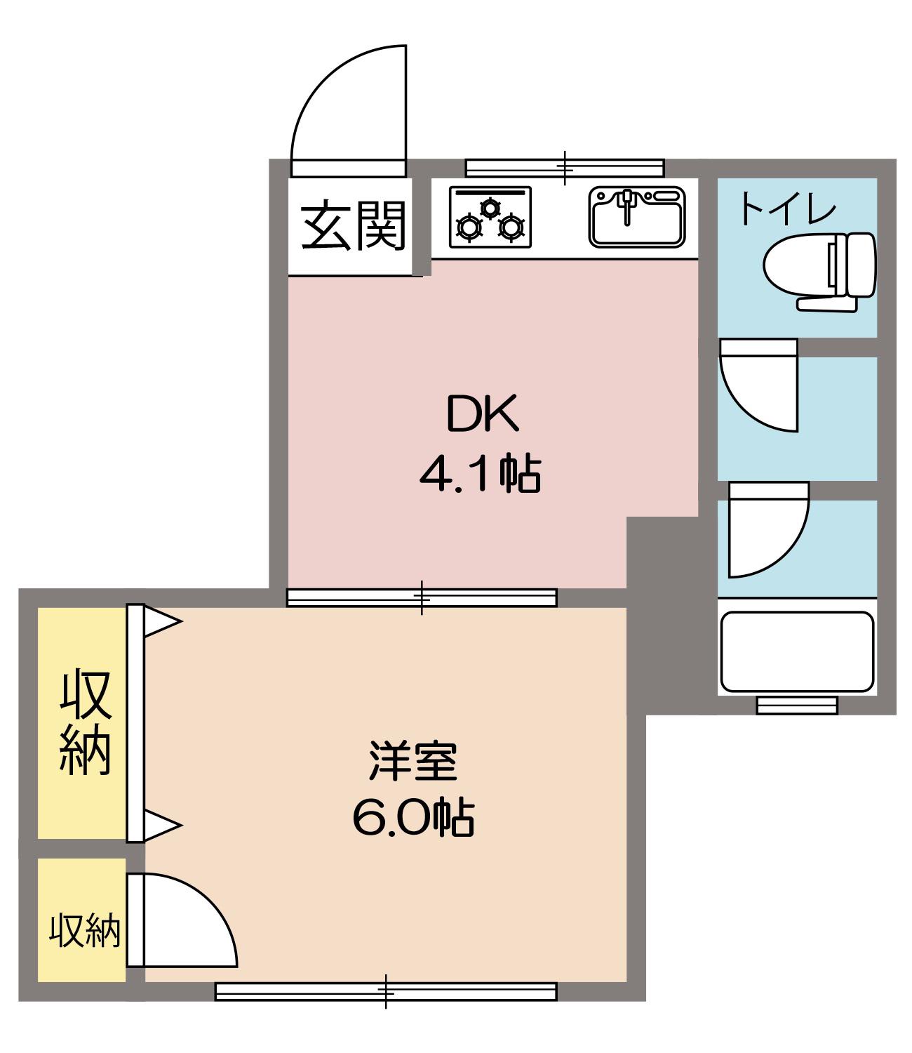 コーポ錦I(1DK/3階)の間取り写真