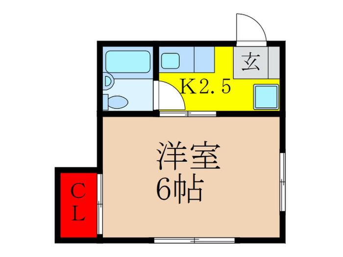 TEISYUN-SOU(ワンルーム/2階)の間取り写真