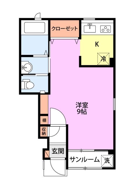 GRAND MAISON KUZUTSUKA(ワンルーム/1階)の間取り写真