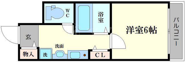 ラナップスクエア難波(1K/9階)の間取り写真