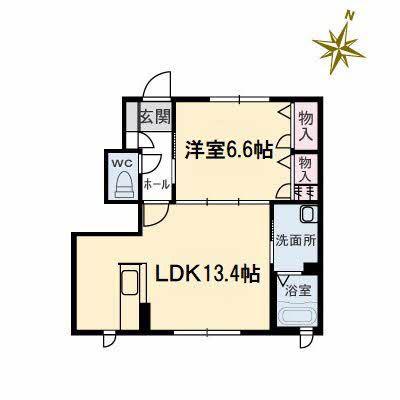 シャーメゾンジッカ A棟(1LDK/1階)の間取り写真