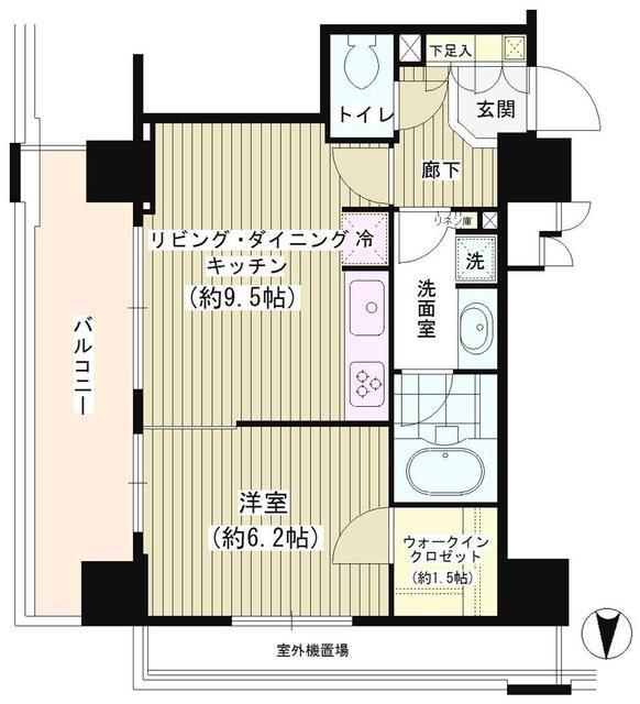 パークタワー秋葉原(1LDK/5階)の間取り写真