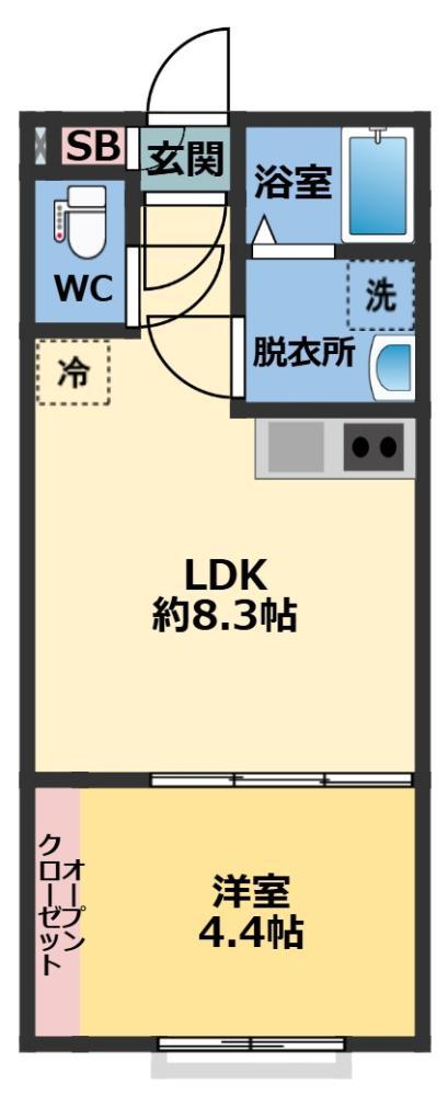 メゾン・ドゥ・アッシュ習志野(1LDK/1階)の間取り写真