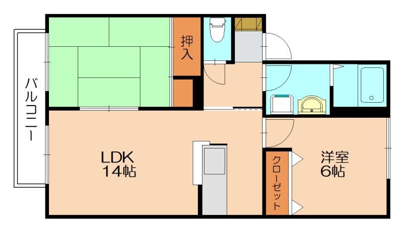 カーサクレアールIII(2LDK/2階)の間取り写真