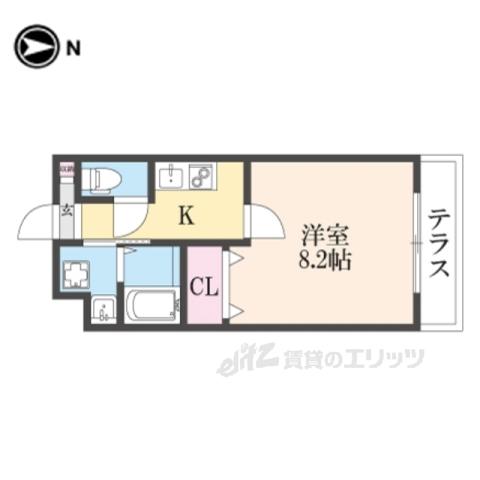 QUALIE丹波口駅前(1K/5階)の間取り写真