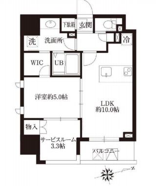 レジディア大森II(1SLDK/12階)の間取り写真