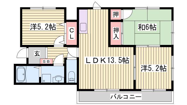 シティーオディオン(3LDK/4階)の間取り写真