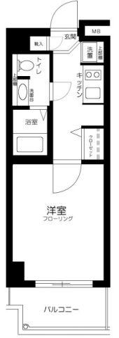 プレール中延(1K/2階)の間取り写真