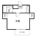 メゾン・ユタカI(1K/1階)の間取り写真