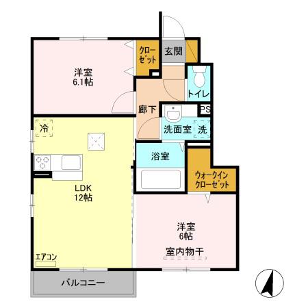 プランタン II(2LDK/1階)の間取り写真