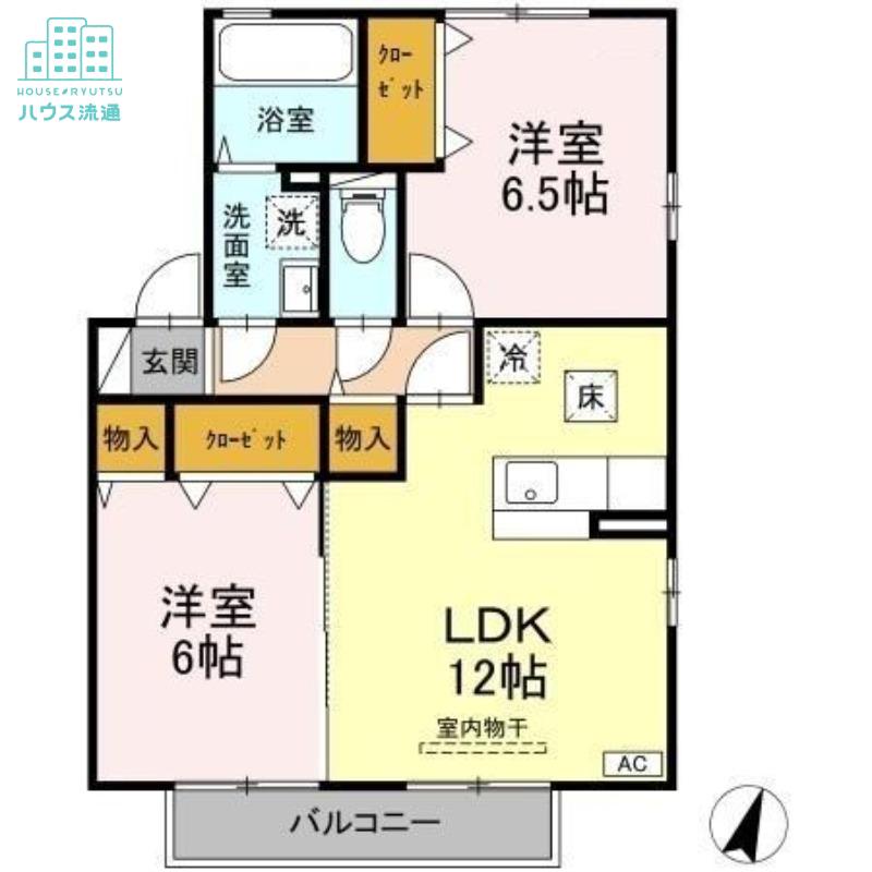 フレンドリースクエア桜A(2LDK/1階)の間取り写真
