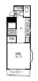 マザール平和台(1K/3階)の間取り写真