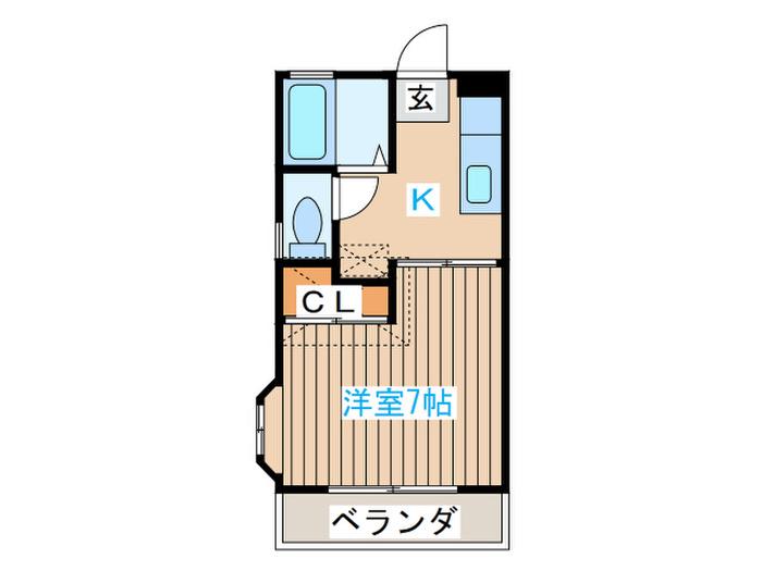 ラポール(1K/2階)の間取り写真