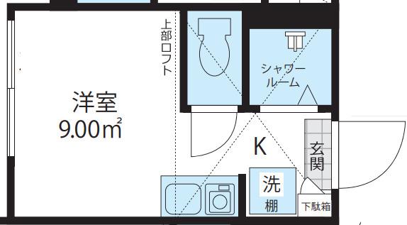 CHIARO千川(ワンルーム/1階)の間取り写真