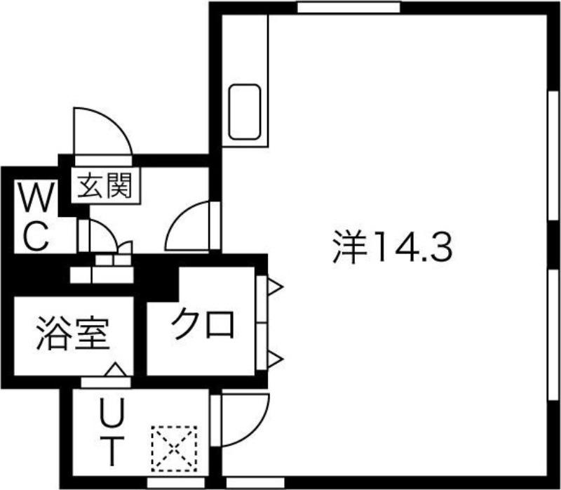 ノーサイド(ワンルーム/1階)の間取り写真