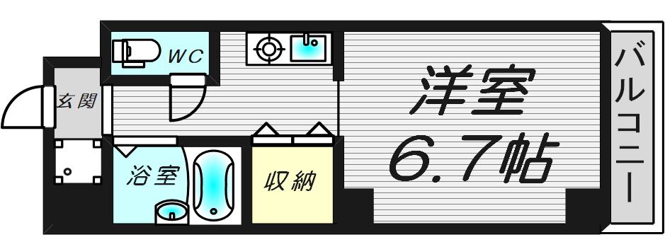 アトール西中島(1K/8階)の間取り写真