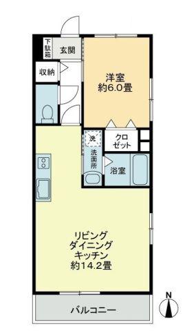 エバーグリーン(1LDK/3階)の間取り写真