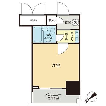 ライオンズマンション保土ヶ谷第6(1K/4階)の間取り写真