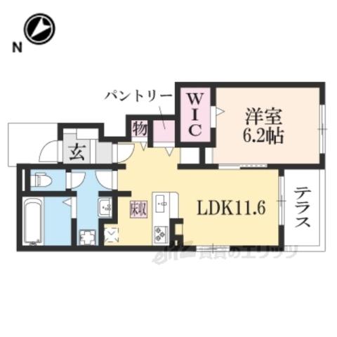 セレッソ4(1LDK/1階)の間取り写真