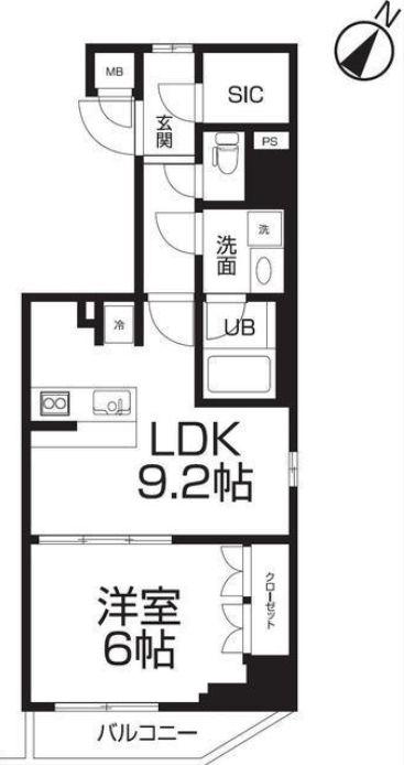 ラクラス押上(1LDK/4階)の間取り写真
