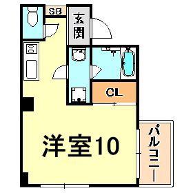 新長田 BENEFIC(ワンルーム/4階)の間取り写真