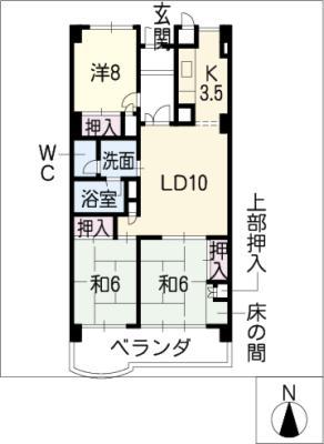 シティコーポ滝子通 908号(3LDK/9階)の間取り写真
