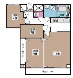 ロアール浜町(3LDK/10階)の間取り写真