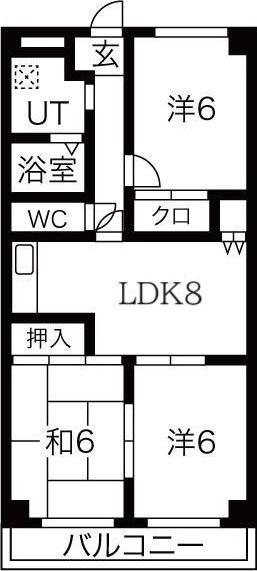 ステイツ明石大久保(3LDK/3階)の間取り写真